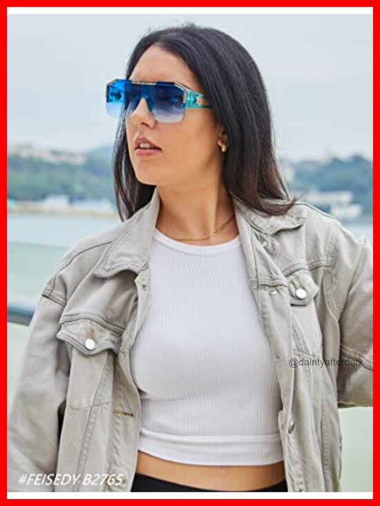 Square Oversized Shield Sunglasses UV400 Shatterproof Polycarbonate main image 4